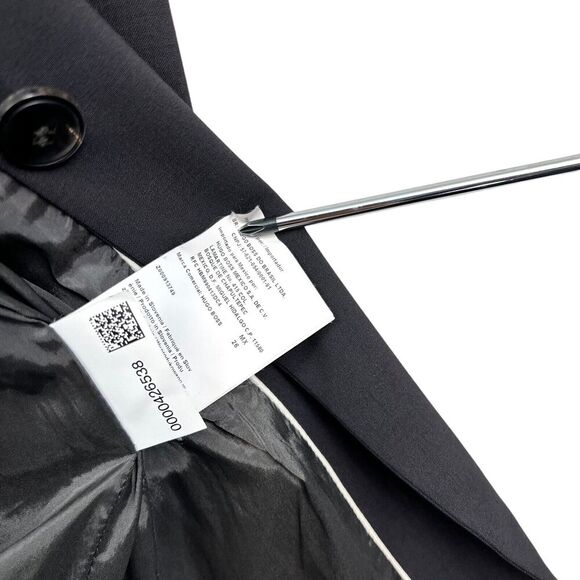 Boss Hugo Boss Womens Wool Blazer 3 Button Lined Vented Flap Pockets Black Sz 6‎ - Picture 5 of 7